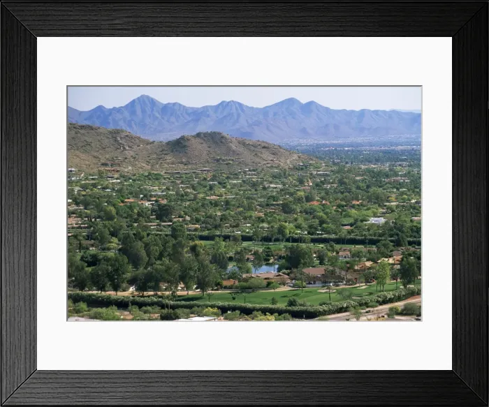Framed Print : View over Paradise Valley from the slopes of Camelback Mountain Framed Print : View over Paradise Valley from the slopes of Camelback Mountain