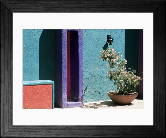 Framed Print : Pastel coloured walls in village Framed Print : Pastel coloured walls in village