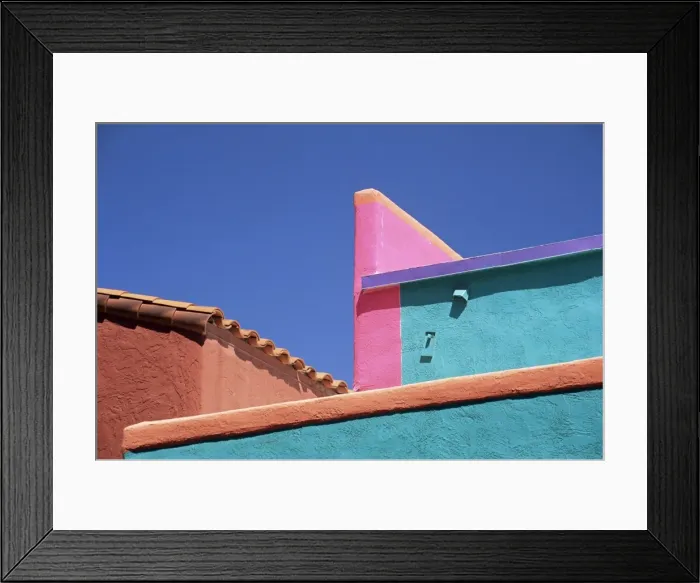 Framed Print : Colourful roof detail in village Framed Print : Colourful roof detail in village