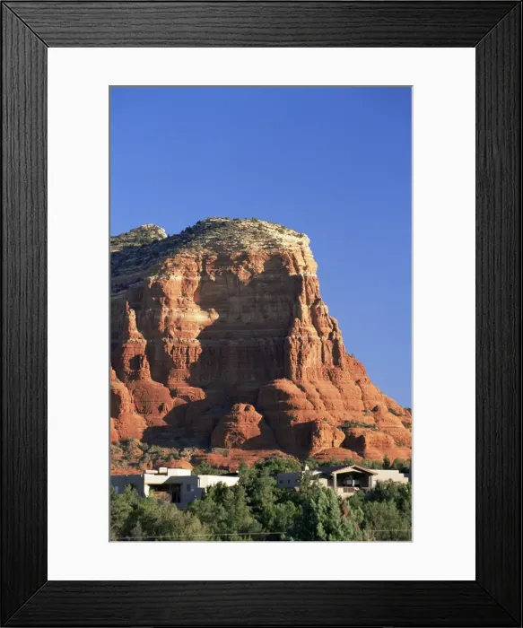 Framed Print : Courthouse Butte towering above prestigious properties Framed Print : Courthouse Butte towering above prestigious properties