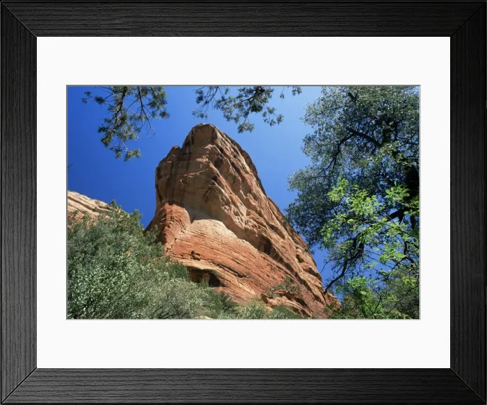 Framed Print : Towering red sandstone cliffs viewed from the Fay Canyon Trail Framed Print : Towering red sandstone cliffs viewed from the Fay Canyon Trail