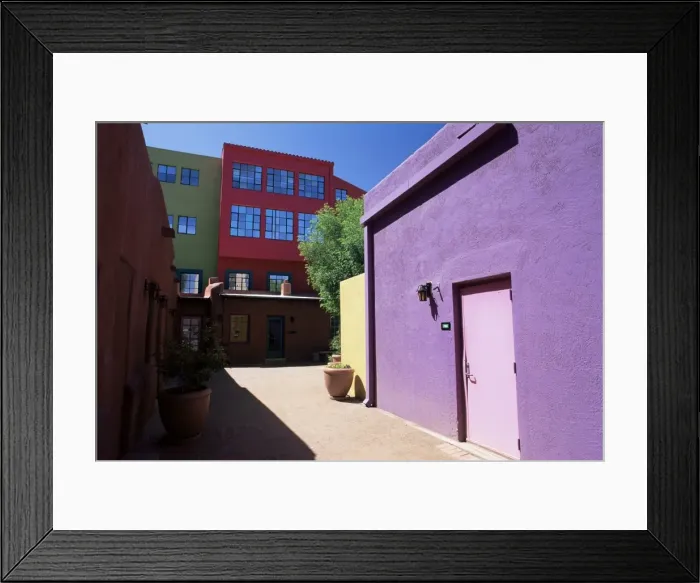 Framed Print : Pastel coloured facades in the village Framed Print : Pastel coloured facades in the village