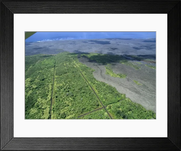 Framed Print : Aerial view of basalt lava flows on the southern flank Framed Print : Aerial view of basalt lava flows on the southern flank