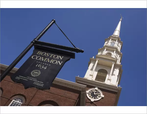 Park Street Church and Boston Common sign