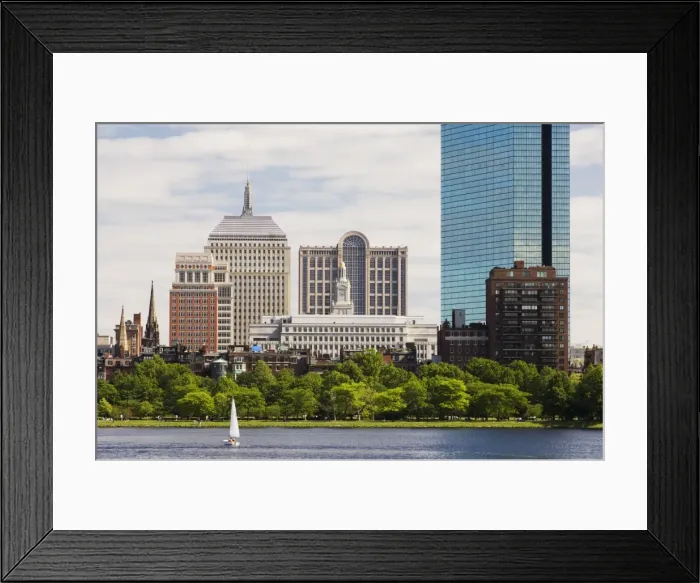 Framed Print : The John Hancock Tower and city skyline across the Charles River Framed Print : The John Hancock Tower and city skyline across the Charles River