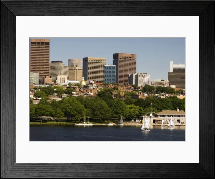 Framed Print : Beacon Hill and City skyline across the Charles River Framed Print : Beacon Hill and City skyline across the Charles River
