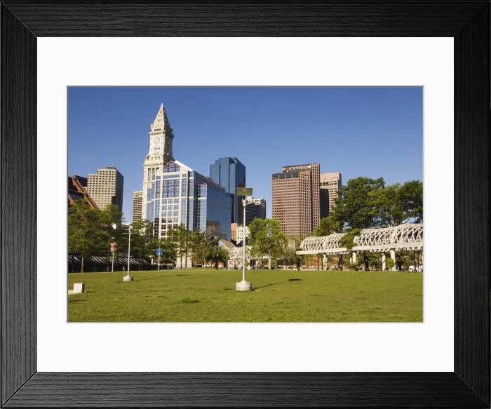 Framed Print : The Financial District from Christopher Columbus Park Framed Print : The Financial District from Christopher Columbus Park
