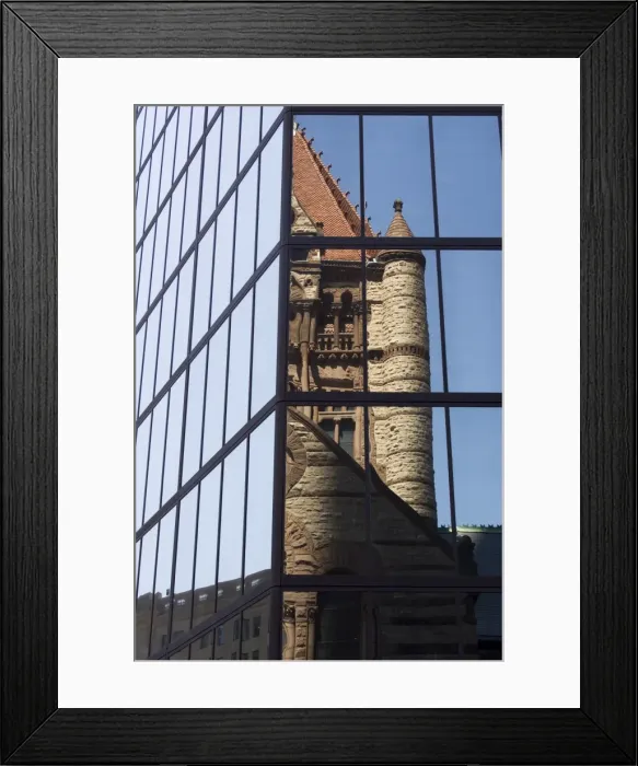 Framed Print : Trinity Church reflected in the John Hancock Tower Framed Print : Trinity Church reflected in the John Hancock Tower
