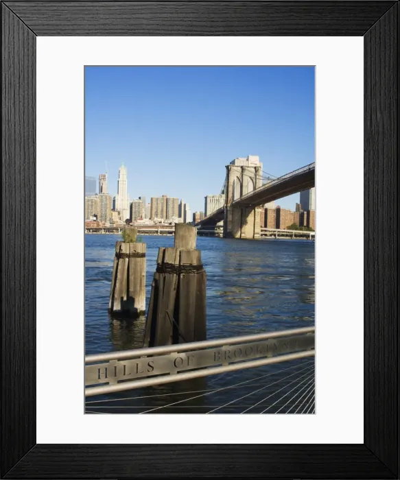 Framed Print : Brooklyn Bridge and the East River from the Fulton Ferry Landing Framed Print : Brooklyn Bridge and the East River from the Fulton Ferry Landing