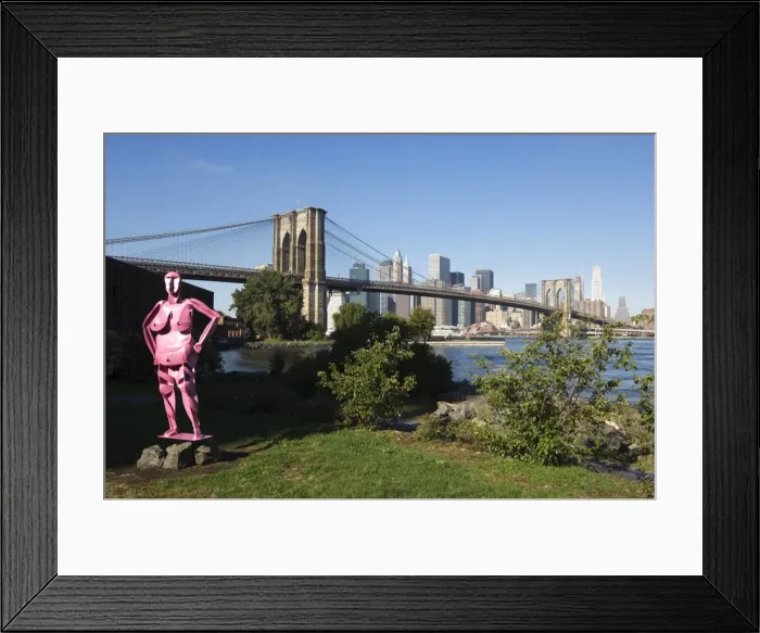 Framed Print : Brooklyn Bridge and Manhattan skyline with modern artwork Framed Print : Brooklyn Bridge and Manhattan skyline with modern artwork
