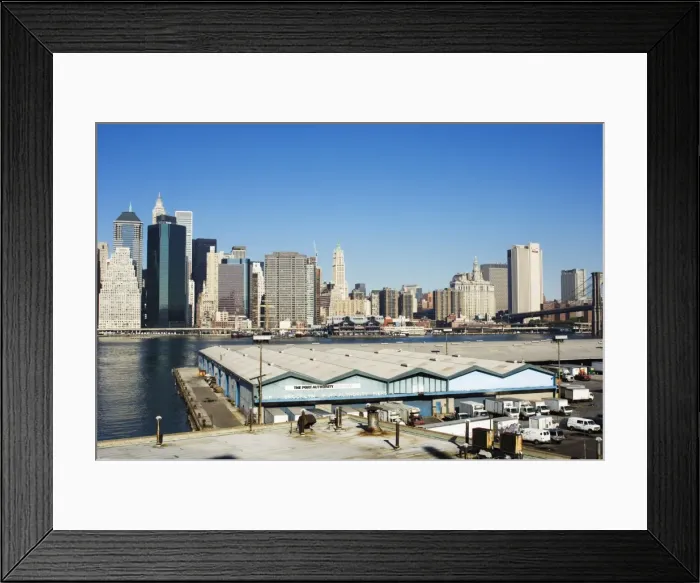 Framed Print : Port Authority buildings on the Brooklyn side of Framed Print : Port Authority buildings on the Brooklyn side of