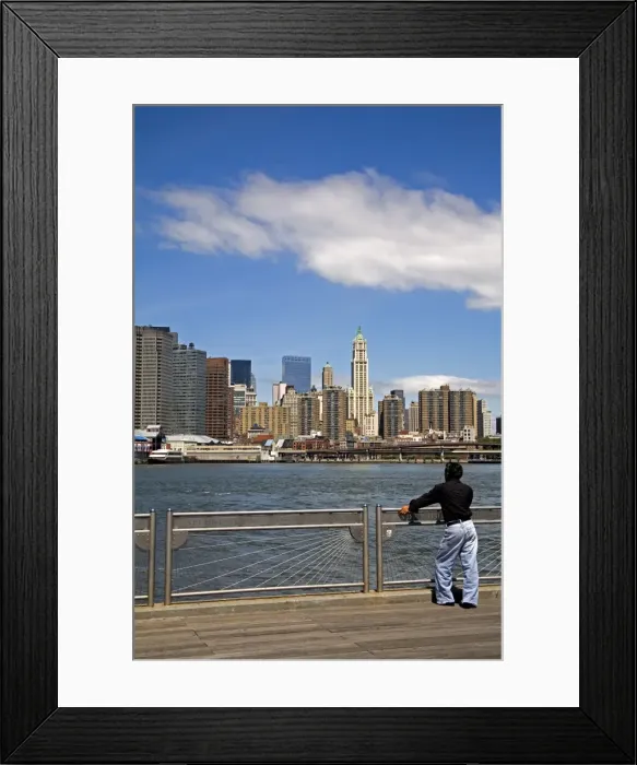 Framed Print : Lower Manhattan viewed from Fulton Ferry Landing Framed Print : Lower Manhattan viewed from Fulton Ferry Landing