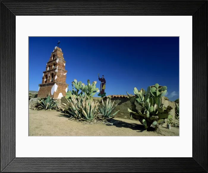 Framed Print : Brick tower and wall of the San Miguel Mission dating from 1797 Framed Print : Brick tower and wall of the San Miguel Mission dating from 1797
