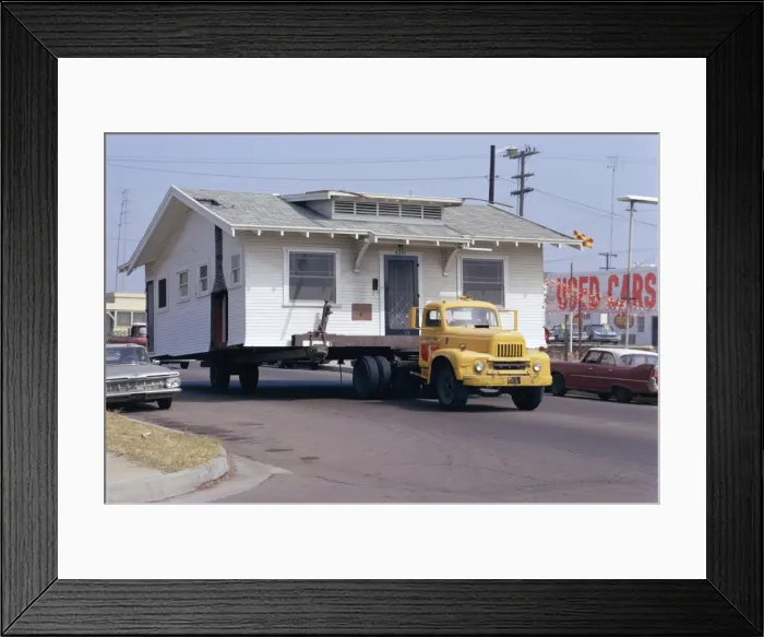 Framed Print : Pick-up truck moving house Framed Print : Pick-up truck moving house