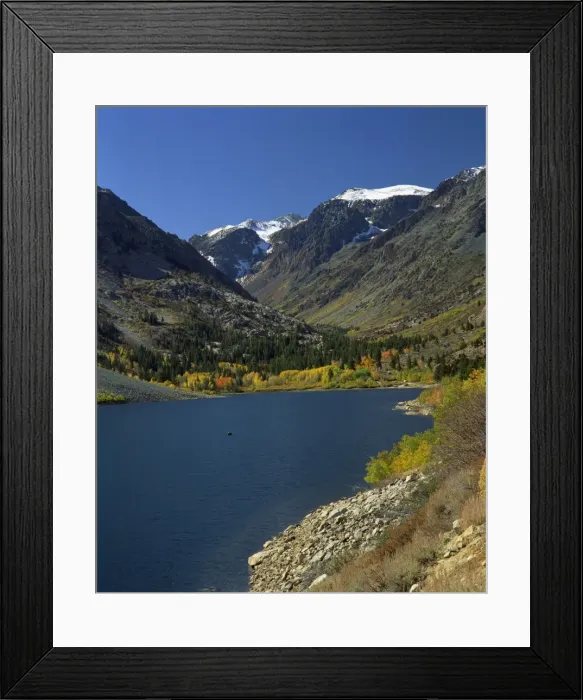 Framed Print : Landscape of June Lake with trees in fall colours Framed Print : Landscape of June Lake with trees in fall colours