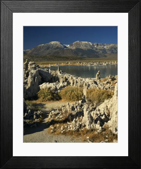 Framed Print : Tufas of calcium carbonate surround lake in Mono Lake Framed Print : Tufas of calcium carbonate surround lake in Mono Lake