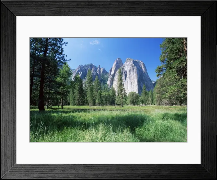Framed Print : View across meadows to Cathedral Rocks Framed Print : View across meadows to Cathedral Rocks