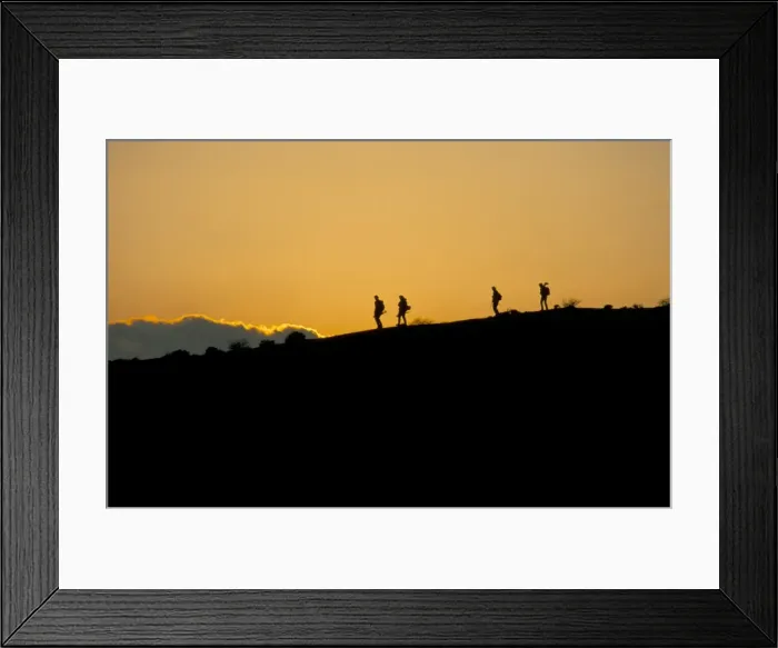 Framed Print : People walking at sunset on top of White House Cliffs Framed Print : People walking at sunset on top of White House Cliffs