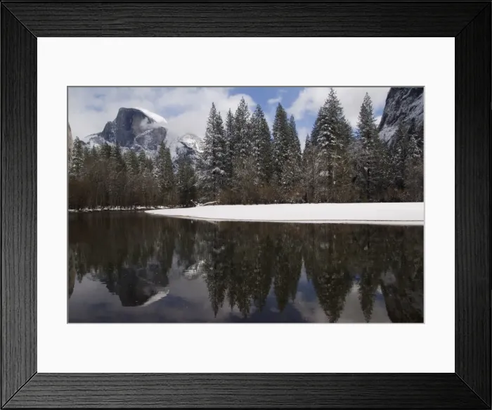 Framed Print : Reflection of Half Dome Peak in the Merced River after Framed Print : Reflection of Half Dome Peak in the Merced River after