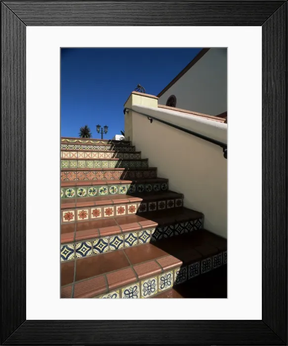 Framed Print : Tile stairs in shopping center Framed Print : Tile stairs in shopping center