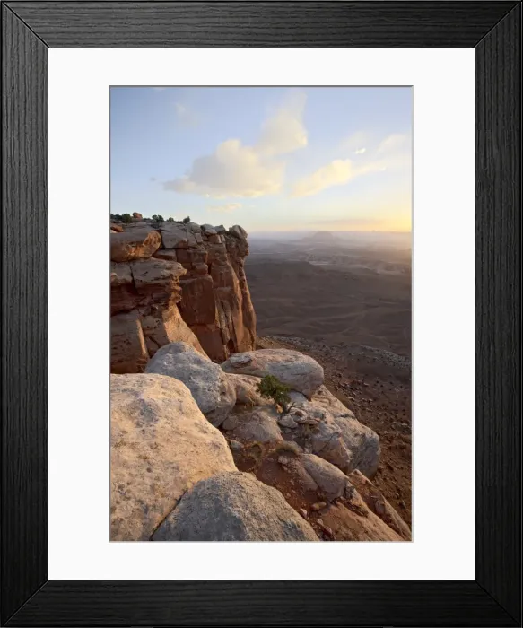 Framed Print : Looking along the edge of a butte at sunset Framed Print : Looking along the edge of a butte at sunset
