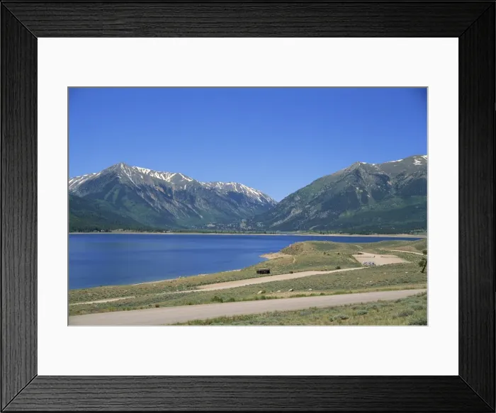 Framed Print : Camping area on shore of Twin Lakes in San Isabel National Forest Framed Print : Camping area on shore of Twin Lakes in San Isabel National Forest