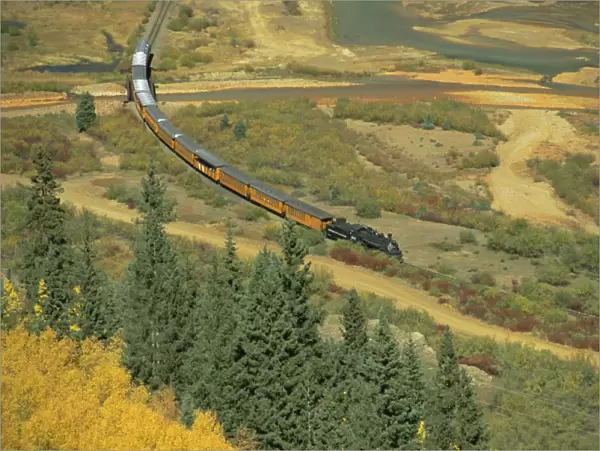 Narrow gauge steam railway in autumn