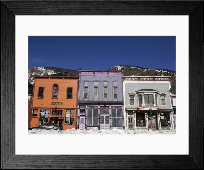 Framed Print : Colourful buildings in the Wild West old silver mining Framed Print : Colourful buildings in the Wild West old silver mining