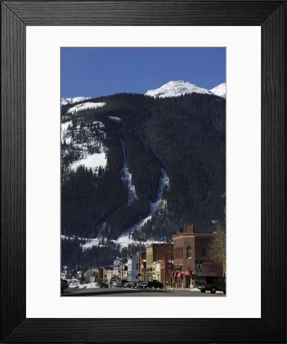 Framed Print : Main street below Silverton ski runs in the Wild West Framed Print : Main street below Silverton ski runs in the Wild West