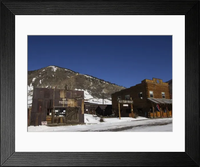Framed Print : Old Time Photography shop and town sqaure in the old Framed Print : Old Time Photography shop and town sqaure in the old