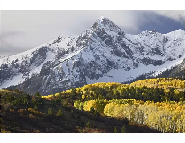 Sneffels Range with aspens in fall colors