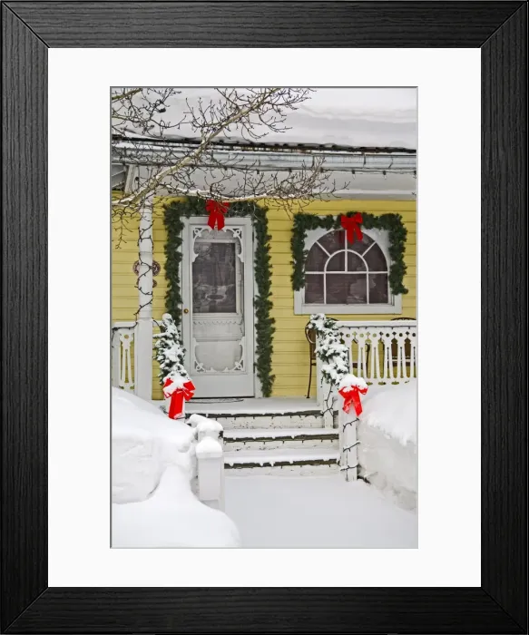 Framed Print : House with Christmas decorations Framed Print : House with Christmas decorations