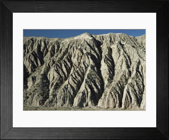 Framed Print : Gully erosion in thick gravel terrace Framed Print : Gully erosion in thick gravel terrace