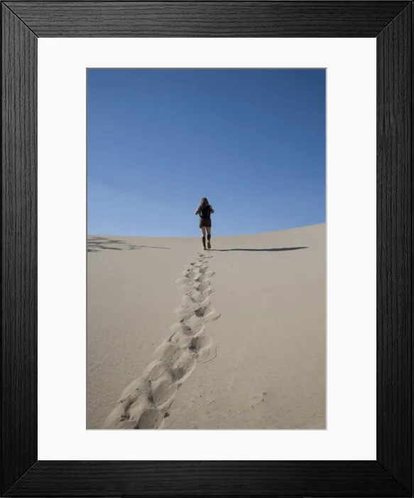 Framed Print : Woman trekking