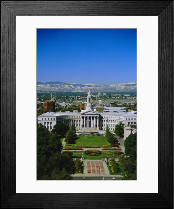 Framed Print : The Civic Center and Rockies beyond Framed Print : The Civic Center and Rockies beyond
