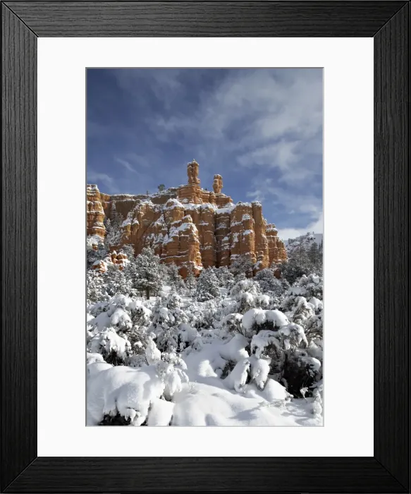 Framed Print : Snow-covered red rock formations Framed Print : Snow-covered red rock formations
