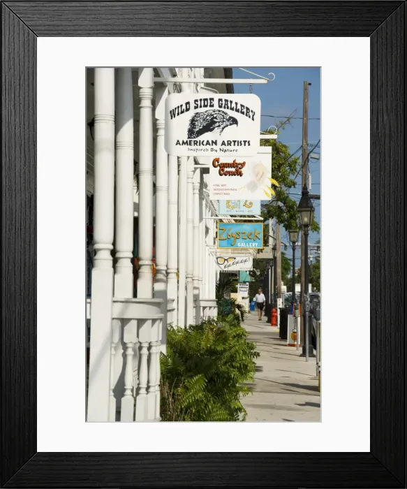 Framed Print : Galleries on Duval Street Framed Print : Galleries on Duval Street