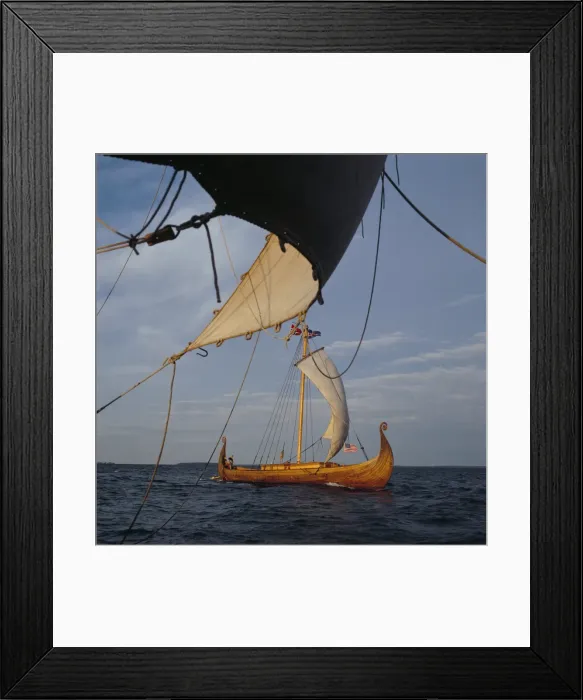 Framed Print : View from Gaia of replica Viking ship Oseberg Framed Print : View from Gaia of replica Viking ship Oseberg