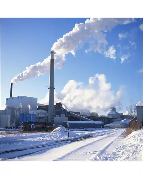 A pulp mill in winter at Bucksport