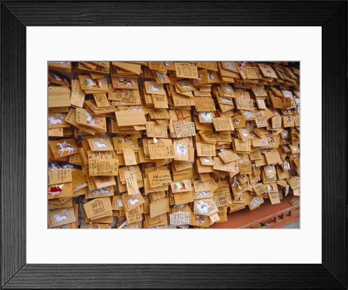 Framed Print : Prayer plaques known as lemas at Usa Jingu Shrine Framed Print : Prayer plaques known as lemas at Usa Jingu Shrine
