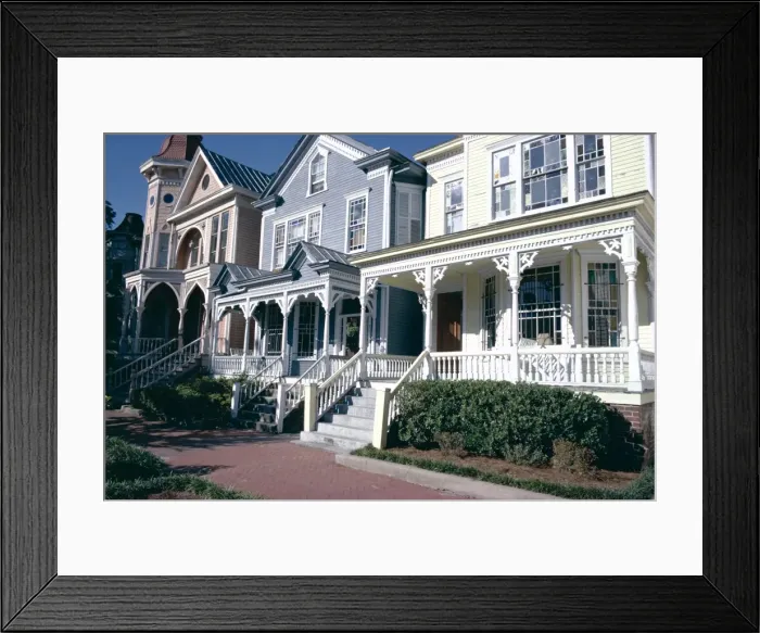 Framed Print : Old style clapboard residences Framed Print : Old style clapboard residences