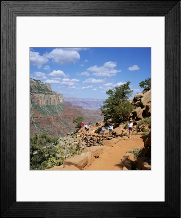 Framed Print : Hikers return from Canyon base Framed Print : Hikers return from Canyon base