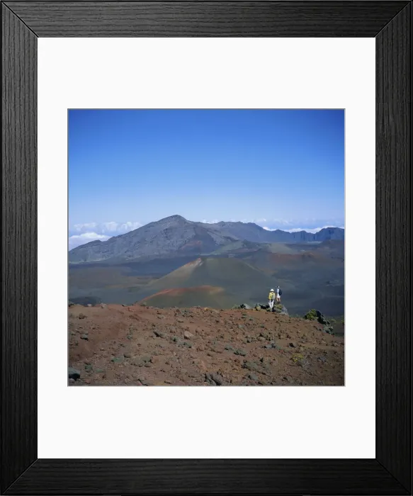 Framed Print : Hikers inside Haleakala Crater Framed Print : Hikers inside Haleakala Crater