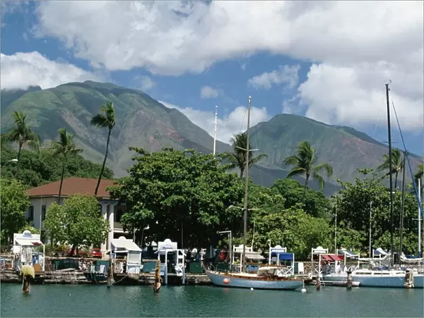 Sailing boats in the harbour of Lahaina