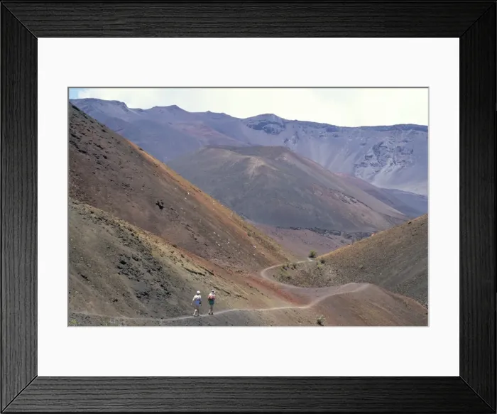 Framed Print : Path between crater cones inside Haleakala volcano crater Framed Print : Path between crater cones inside Haleakala volcano crater