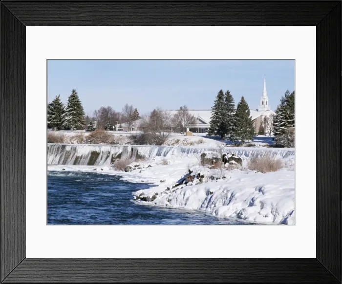Framed Print : Waterfall on Snake River in January Framed Print : Waterfall on Snake River in January