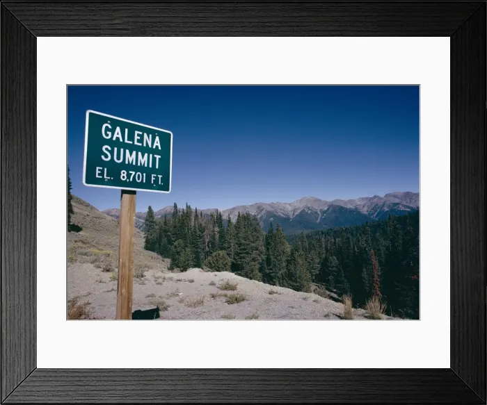 Framed Print : Galena summit view with sign Framed Print : Galena summit view with sign