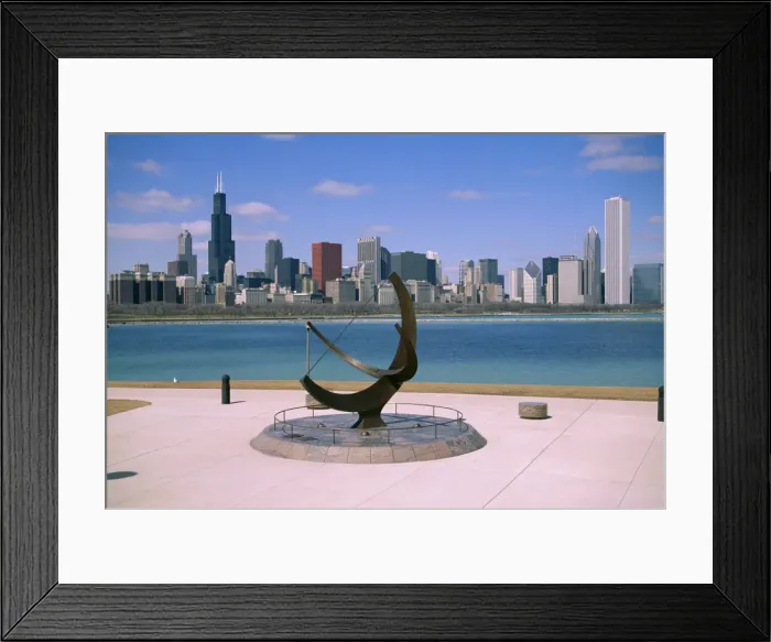 Framed Print : City skyline and Lake Michigan from the Adler Planetarium Framed Print : City skyline and Lake Michigan from the Adler Planetarium