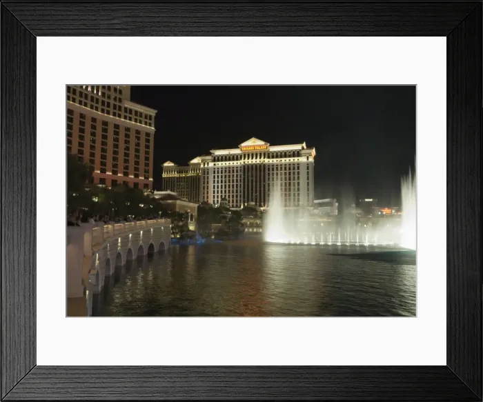 Framed Print : The Bellagio Hotel in forground with Caesars Palace Framed Print : The Bellagio Hotel in forground with Caesars Palace