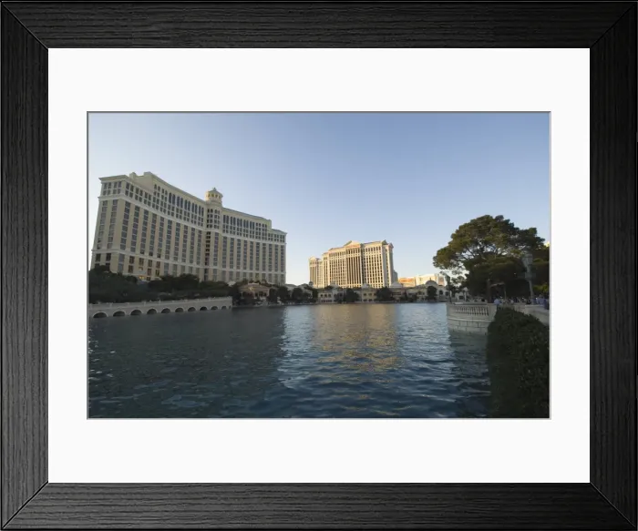 Framed Print : Bellagio Hotel with Caesars Palace in the background Framed Print : Bellagio Hotel with Caesars Palace in the background